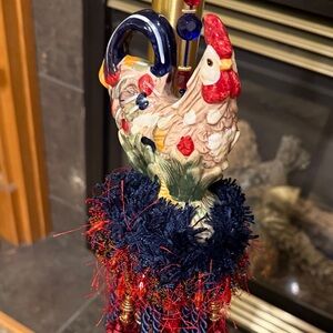 Gorgeous Colorful Rooster Ornament with Tassels